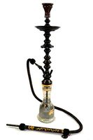 Khalil Mamoon Black Shareef Hookah 34" Single Hose Hookah (Black)