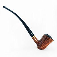 FULUSHOU Mediterranean Briar Wood Tobacco Pipe, Freestyle Desktop Bend Tobacco Pipe