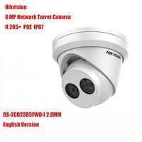 Hikvision 8MP Network Turret Camera DS-2CD2385FWD-I 2.8mm Fixed Lens POE IP67 Outdoor Security Surveillance Camera ONVIF English Version(Can be Upgraded)