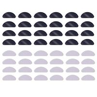 24 Pairs Eyeglass Nose Pads 1 mm Stick on Silicone Nose Pads Adhesive Glasses Pads Non-Slip Eyeglass Pads for Eyeglasses Sunglasses, Clear and Black
