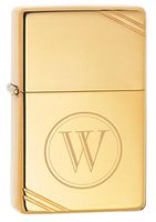 Personalized Zippo Vintage High Polish Brass Lighter with Free Initial Laser Engraving