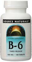 Source Naturals Vitamin B-6, 500 mg Immune System Support - 100 Tablets
