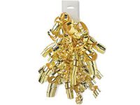 METALLIC GOLD Curly Bows12 Strands MFL Ribbon (7 unit, 12 pack per unit.)