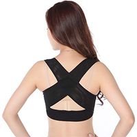 Shoulder Posture Corrector Adjustable Back Brace Support Back Correction Belt Improve Posture Straightener (Black,S)