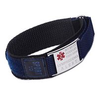 linnalove 8.5" Blue Sport No BP No Needles Medical Alert Bracelet Waterproof Nylon ID Bracelets is Breathable