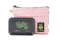 Dime Bags All-In-One Padded Pouch - Padded Bag w/Rolling Tray & Removable Smell Proof Pouch (Pink, 5-Inch)
