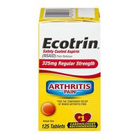 Ecotrin 325 mg Regular Strength Tablets 125 ea (Pack of 12)