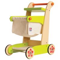 Constructive Playthings Wooden Monaco Play Shopping Cart Set with Calculator for Playroom, Classroom, Pre-School, and More