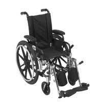 Viper Wheelchair with Flip Back Removable Arms, Desk Arms, Elevating Leg Rests, 12" Seat
