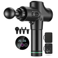 MLX Muscle Massage Gun, Muscle Relaxer Fascia Gun, Touch Screen Fascia Gun, 4 Massage Heads and 20 Speed (Color : Black1)