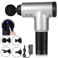 Handheld Muscle Percussion Massager Booster Gun Pain Relief Deep Tissue Percussion Muscle Massage Device(Silver)