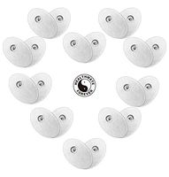 10 Pairs of Long Life Self Stick Reusable Snap-on White Small Oval-Shaped Electrode Gel Pads for HealthmateForever Portable Electro Therapy Machine Devices