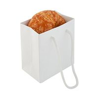 Extra Glossy Shopping & Takeout Bag with Rope Handles 5 x 5" 10ct Box, Small, White - Restaurantware