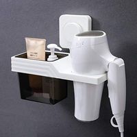 LIUCS Hair Dryer Holder Hair Dryer Punch Free Hair Dryer Holder Dry Hair Holder Bathroom Accessories Suitable for Hairdressers Hotel, Shower Room etc. (Color: B)