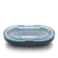 Portable Waterproof Moisture Pill Organizer, Pill Box Case with Design for Purse and Pockets, Well Packaged Pill Case to Hold Vitamins, Fish Oil, Supplements and Medication (Black)