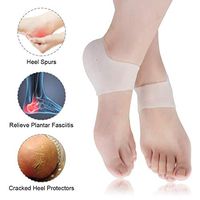 Gel Heel Protectors Plantar Fasciitis Inserts Breathable Gel Heel Cushion Great for Heel Pain Heal Dry Cracked Heels, Achilles Tendinitis for Men Women, Heel Cups Relieve Heel spur (3pairs) White