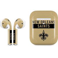 Skinit Decal Audio Skin for Apple AirPods with Wireless Charging Case - Officially Licensed NFL New Orleans Saints Gold Performance Series Design
