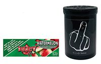 Herb Airtight Container Fresh Kettle with Juicy Jay's Watermelon 1.25 Flavored Hemp Rolling Papers 1 Count DC Crafts Nation- Middle Finger
