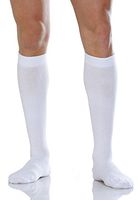 ALPHA MEDICAL 15-20 mmHg Moderate Compression Men’s Compression Travel Socks. Fine Cotton Italian Made Quality (Size 5 White)