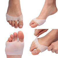 COJOY Silicone Half Toe Sleeve Metatarsal Pads Bunion Forefoot Cushioning 2 Pairs White