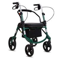 Foldable Drive Walking Aids, Walking Aids 4 Wheels Portable, Compact Rolling Petite Walker Double Brake System, Used for Seniors Walking,Green