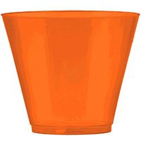 Amscan Big Party Pack Peel Plastic Cups, 9 oz., Orange 72 count