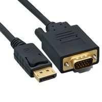 ACL 6 Feet DisplayPort Male to VGA Male Video cable, Black, 10 Pack