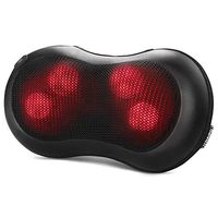 Naipo Shiatsu Massage Pillow Back Neck Massager with Heat Kneading for Shoulders, Lower Back Pain, Full Body, Legs, Foot Use at Home, Office, and Car, Black