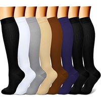 Compression Socks (8 Pairs), 15-20 mmHg is Best Athletic & Medical for Men & Women, Running, Flight, Travel, Nurses, Pregnant - Boost Performance, Blood Circulation & Recovery (8 multi, L/XL)