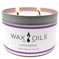 Wax and Oils Soy Wax Aromatherapy Scented Candles (Lavender) 16 ounces. Single