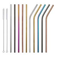 SunLifeU Stainless Steel Straws, 10.5” Long Reusable Replacement Colorful Metal Straws for 20 30 oz Yeti Tumbler, Set of 10 with 2 Cleaning Brush and Carry Bag