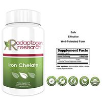 Adaptogen Research | Iron Chelate | 27 mg of Iron | Very High Absorption | 120 Capsules