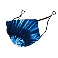 Fashion Mouth Masks Adjustable Elastic Band Dustproof Respirator For Pollen Smog Surgical Camping, Women Men Kids - Anti Pet Hair Allergy (Blue Tie Dye Mouth Mask)
