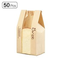 Paper Bread Loaf Bakery Bag with Front Window,4.72 x 3.54 x 11.8inches,Pack of 50