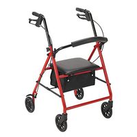 Drive Medical Rollator with Wheels, Red
