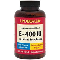 Lindberg E-400 IU Plus Mixed Tocopherols, Natural d-Alpha Form of Vitamin E (360 Softgels)
