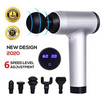 New Muscle Massage Gun, Cordless Handheld Deep Tissue High Speed Ultra Quiet Massager, 6 Speeds Percussion Massage Fascia Device (Gray)