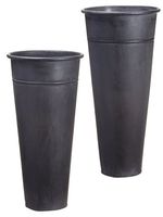 17"H-20"Hx8"D-9.75"D Tin Bucket (2 ea./set) Gray (pack of 2)