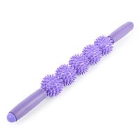Environmental Massage Stick Wand Trigger Point Therapy Roller Sticks with Spiky Ball Sports Yoga Equipment Tool (Purple)