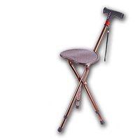 WW Crutch Aluminum Alloy Walker Intelligent Lighting Alarm Medical Care Elderly Three-Legged Folding Chair