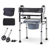 Medical Deluxe Walker Adjustable Height Aluminum Alloy Walker [Contains attachments],Max 180 Kg(400lbs)