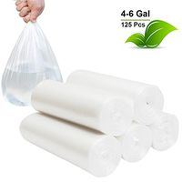 Inwaysin Small Trash Bags 4 Gallon Garbage Bags Waste Basket Bin Liners Bags for Bathroom, Kitchen, Office, Home Bedroom,Car- Clear White (125 Count)
