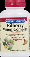 Natures Answer Bilberry Vision Complex Plus Lutein - 60 Vegetarian Capsules - pack of - 12