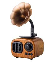 Portable Bluetooth Speaker, Retro Wireless Speaker Wood Style Stereo Speaker with HD Audio and Enhanced Bass, Built-in Rechargeable Battery, BT5.0, Handsfree Calling, TF Card Slot for Home Office