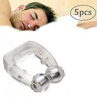 LMEIL Snoring Solution, Silicone Magnetic Anti Snore Transparent Silicone Stop Snoring Device Silicone Nose Clip Tools Mini Comfortable Sleep Sleeping Aid (5 pcs)