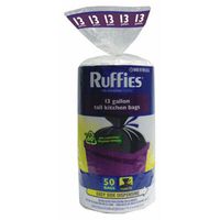 Ruffies 50 Count Trash Bag, 13 Gallon