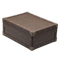 JUFU Cigar Box Cigar Box - Cigar Box Striped Cigar humidification Box Cedar Wood humidor Cedar Wood Cigar Carrying case @@ (Color : Brown)