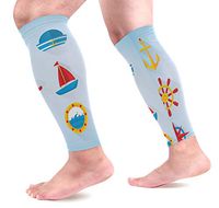 KEAKIA Sailing Icons Calf Compression Sleeves Shin Splint Support Leg Protectors Calf Pain Relief for Running, Cycling, Travel, Sports for Men Women (1 Pair)