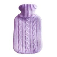 beezbom 2000ml Knitted Hot Water Bag Cover Geometric Pattern Knitted Cover Hot Water Bottles
