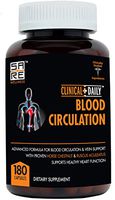 CLINICAL DAILY Blood Circulation Supplement. Herbal Varicose and Spider Veins Treatment. High Blood Pressure, Cholesterol Support - Horse Chestnut Extract, L Arginine, Diosmin, Cayenne. 180 Capsules